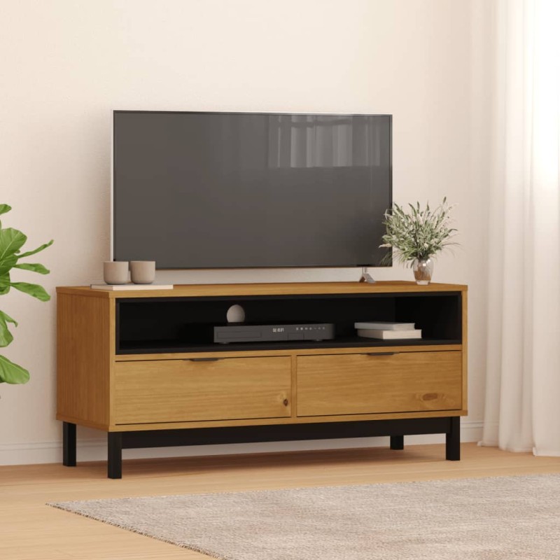 vidaXL TV-Schrank FLAM 110x40x50 cm Massivholz Kiefer vidaXL TV-Schrank FLAM 110x40x50 cm Massivholz Kiefer
