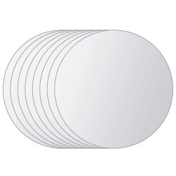 vidaXL 8-tlg. Spiegelfliesen-Set Rund Glas