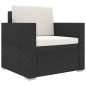 8-tlg. Garten-Lounge-Set mit Auflagen Poly Rattan Schwarz 8-tlg. Garten-Lounge-Set mit Auflagen Poly Rattan Schwarz