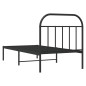 vidaXL Bettgestell mit Kopfteil Metall Schwarz 90x190 cm vidaXL Bettgestell mit Kopfteil Metall Schwarz 90x190 cm