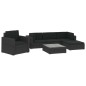 6-tlg. Garten-Lounge-Set mit Auflagen Poly Rattan Schwarz 6-tlg. Garten-Lounge-Set mit Auflagen Poly Rattan Schwarz
