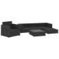 6-tlg. Garten-Lounge-Set mit Auflagen Poly Rattan Schwarz 6-tlg. Garten-Lounge-Set mit Auflagen Poly Rattan Schwarz