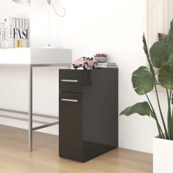 vidaXL Apothekerschrank Hochglanz-Schwarz 20x45,5x60 cm Holzwerkstoff