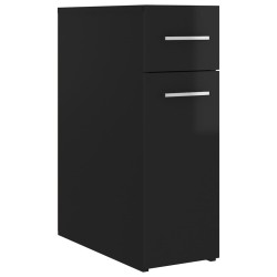 vidaXL Apothekerschrank Hochglanz-Schwarz 20x45,5x60 cm Holzwerkstoff