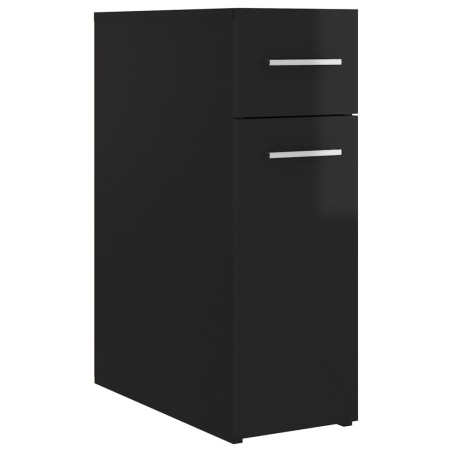 vidaXL Apothekerschrank Hochglanz-Schwarz 20x45,5x60 cm Holzwerkstoff