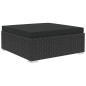6-tlg. Garten-Lounge-Set mit Auflagen Poly Rattan Schwarz 6-tlg. Garten-Lounge-Set mit Auflagen Poly Rattan Schwarz