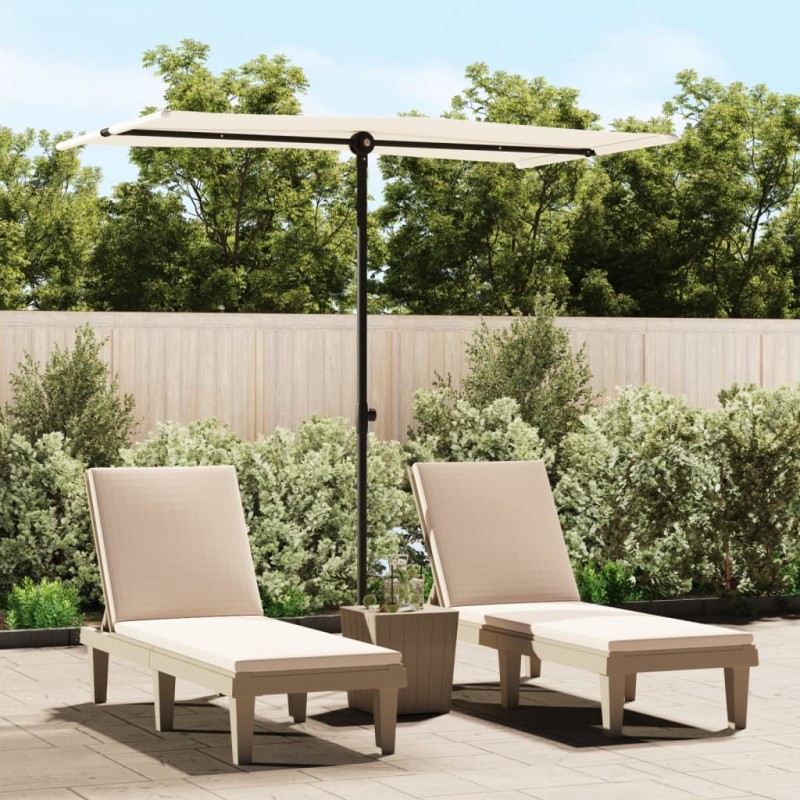 vidaXL Sonnenschirm mit Aluminium-Mast 180 x 110 cm Sandweiß vidaXL Sonnenschirm mit Aluminium-Mast 180 x 110 cm Sandweiß