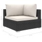 9-tlg. Garten-Lounge-Set mit Auflagen Poly Rattan Schwarz 9-tlg. Garten-Lounge-Set mit Auflagen Poly Rattan Schwarz