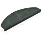 vidaXL Selbstklebende Treppenmatten 15 Stk. Grün 65x21x4cm Nadelvlies 