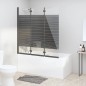 vidaXL Badewannenfaltwand 3-teilig 130x130 cm ESG Schwarz vidaXL Badewannenfaltwand 3-teilig 130x130 cm ESG Schwarz