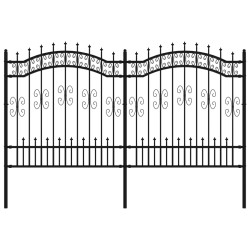 vidaXL Gartenzaun mit Speerspitzen Schwarz 165 cm Stahl