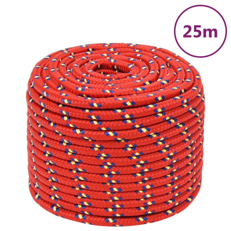 vidaXL Bootsseil Rot 14 mm 25 m Polypropylen vidaXL Bootsseil Rot 14 mm 25 m Polypropylen