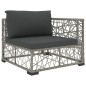 8-tlg. Garten-Lounge-Set mit Auflagen Poly Rattan Grau 8-tlg. Garten-Lounge-Set mit Auflagen Poly Rattan Grau