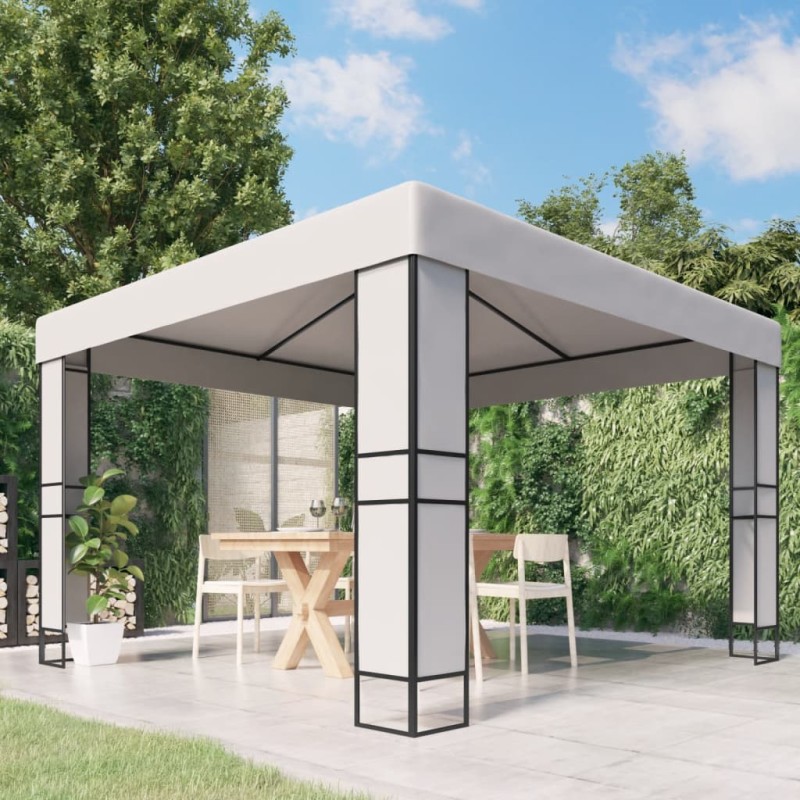 vidaXL Pavillon mit Doppeldach 3 x 3 m Weiß vidaXL Pavillon mit Doppeldach 3 x 3 m Weiß