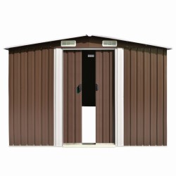 vidaXL Gerätehaus 257x489x181 cm Metall Braun