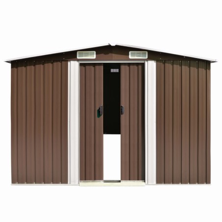 vidaXL Gerätehaus 257x489x181 cm Metall Braun
