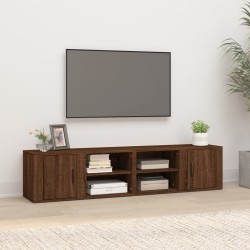 vidaXL TV-Schränke 2 Stk. Braun Eiche 80x31,5x36 cm Holzwerkstoff