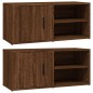 vidaXL TV-Schränke 2 Stk. Braun Eiche 80x31,5x36 cm Holzwerkstoff vidaXL TV-Schränke 2 Stk. Braun Eiche 80x31,5x36 cm Holzwerkstoff