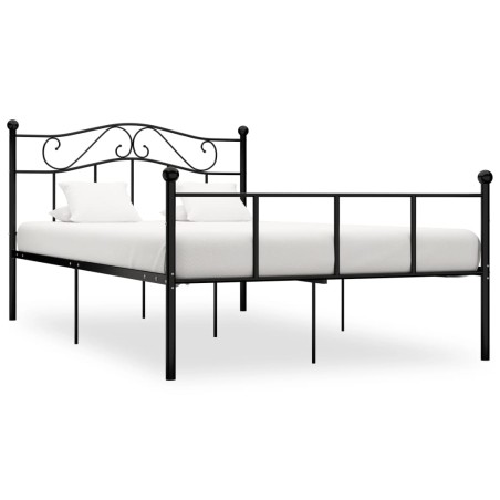 vidaXL Bettgestell Schwarz Metall 160×200 cm