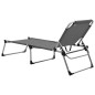 vidaXL Senioren-Sonnenliege Extra Hoch Klappbar Grau Aluminium vidaXL Senioren-Sonnenliege Extra Hoch Klappbar Grau Aluminium