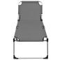 vidaXL Senioren-Sonnenliege Extra Hoch Klappbar Grau Aluminium vidaXL Senioren-Sonnenliege Extra Hoch Klappbar Grau Aluminium