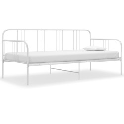 vidaXL Schlafsofa Bettgestell Weiß Metall 90x200 cm