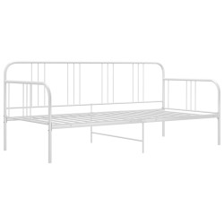 vidaXL Schlafsofa Bettgestell Weiß Metall 90x200 cm