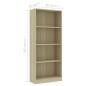 vidaXL Bücherregal 4 Fächer Sonoma-Eiche 60x24x142 cm Holzwerkstoff vidaXL Bücherregal 4 Fächer Sonoma-Eiche 60x24x142 cm Holzwerkstoff