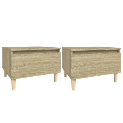 vidaXL Beistelltische 2 Stk. Sonoma-Eiche 50x46x35 cm Holzwerkstoff