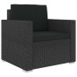 8-tlg. Garten-Lounge-Set mit Auflagen Poly Rattan Schwarz 8-tlg. Garten-Lounge-Set mit Auflagen Poly Rattan Schwarz