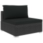 8-tlg. Garten-Lounge-Set mit Auflagen Poly Rattan Schwarz 8-tlg. Garten-Lounge-Set mit Auflagen Poly Rattan Schwarz