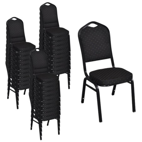 vidaXL Esszimmerstühle 30 Stk. Stoff Schwarz 