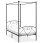 vidaXL Himmelbett-Gestell Grau Metall 90 x 200 cm vidaXL Himmelbett-Gestell Grau Metall 90 x 200 cm
