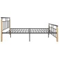 vidaXL Bettgestell Metall und Massivholz Eiche 140x200 cm