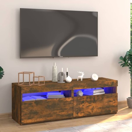 vidaXL TV-Schrank mit LED-Leuchten Räuchereiche 120x35x40 cm