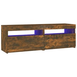 vidaXL TV-Schrank mit LED-Leuchten Räuchereiche 120x35x40 cm