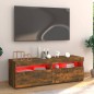 vidaXL TV-Schrank mit LED-Leuchten Räuchereiche 120x35x40 cm vidaXL TV-Schrank mit LED-Leuchten Räuchereiche 120x35x40 cm