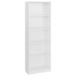 vidaXL Bücherregal 5 Fächer Hochglanz-Weiß 60x24x175 cm Holzwerkstoff vidaXL Bücherregal 5 Fächer Hochglanz-Weiß 60x24x175 cm Holzwerkstoff