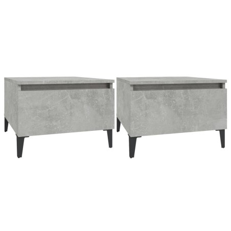 vidaXL Beistelltische 2 Stk. Betongrau 50x46x35 cm Holzwerkstoff