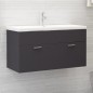 vidaXL Waschbeckenunterschrank Grau 90x38,5x46 cm Holzwerkstoff vidaXL Waschbeckenunterschrank Grau 90x38,5x46 cm Holzwerkstoff
