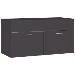 vidaXL Waschbeckenunterschrank Grau 90x38,5x46 cm Holzwerkstoff
