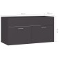 vidaXL Waschbeckenunterschrank Grau 90x38,5x46 cm Holzwerkstoff vidaXL Waschbeckenunterschrank Grau 90x38,5x46 cm Holzwerkstoff