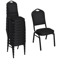 vidaXL Esszimmerstühle 10 Stk. Stoff Schwarz 