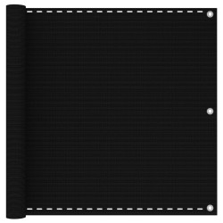 vidaXL Balkon-Sichtschutz Schwarz 90x400 cm HDPE