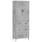 Highboard Betongrau 69,5x34x180 cm Holzwerkstoff Highboard Betongrau 69,5x34x180 cm Holzwerkstoff