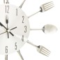 vidaXL Wanduhr mit Löffel und Gabel Design Silbern 31 cm Aluminium vidaXL Wanduhr mit Löffel und Gabel Design Silbern 31 cm Aluminium