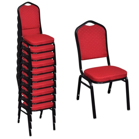 vidaXL Esszimmerstühle 10 Stk. Stoff Rot 