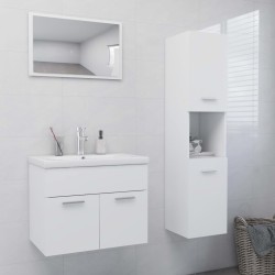vidaXL Badmöbel-Set Weiß Holzwerkstoff