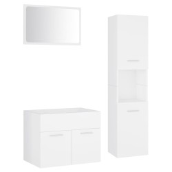 vidaXL Badmöbel-Set Weiß Holzwerkstoff
