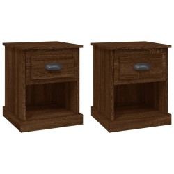 vidaXL Nachttische 2 Stk. Braun Eiche 39x39x47,5 cm Holzwerkstoff